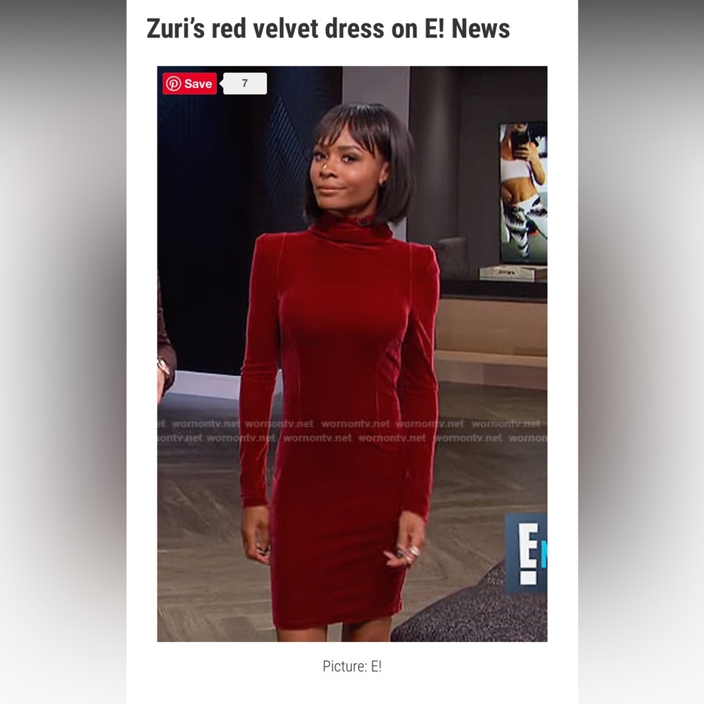 Red Velvet Cutout Long Sleeve Mini Dress Highneck Bodycon